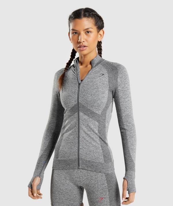 Damske Bundy Gymshark Flex Zip Through Siva | WV7124968